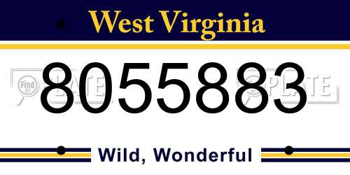 8055883 West Virginia License Plate