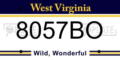 8057BO West Virginia License Plate