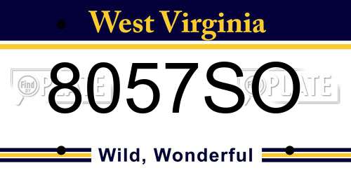 8057SO West Virginia License Plate