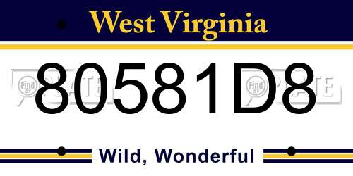 80581D8 West Virginia License Plate