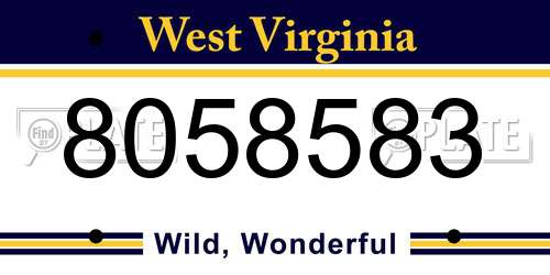 8058583 West Virginia License Plate
