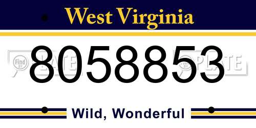8058853 West Virginia License Plate