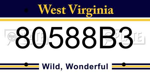 80588B3 West Virginia License Plate