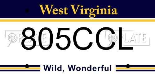 805CCL West Virginia License Plate