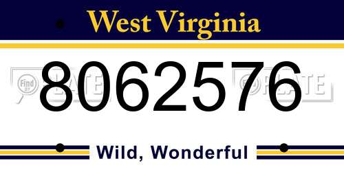 8062576 West Virginia License Plate