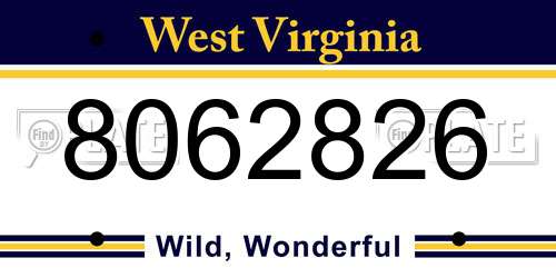 8062826 West Virginia License Plate