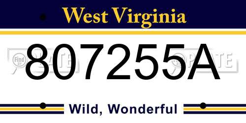 807255A West Virginia License Plate