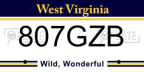 807GZB West Virginia License Plate