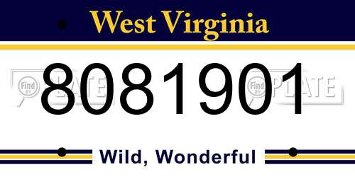 8081901 West Virginia License Plate