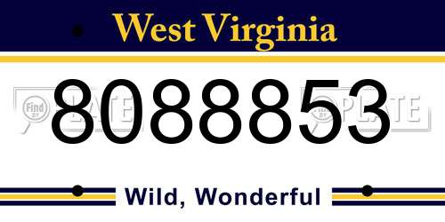 8088853 West Virginia License Plate