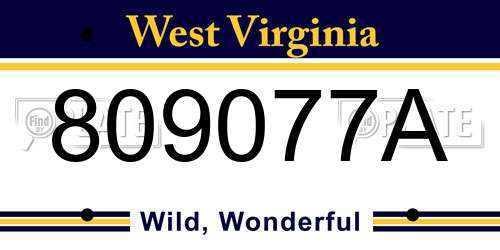 809077A West Virginia License Plate