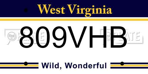 809VHB West Virginia License Plate