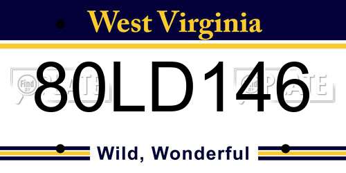 80LD146 West Virginia License Plate