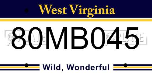 80MB045 West Virginia License Plate
