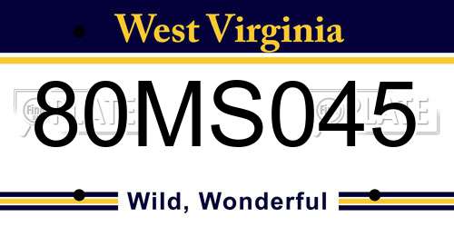 80MS045 West Virginia License Plate