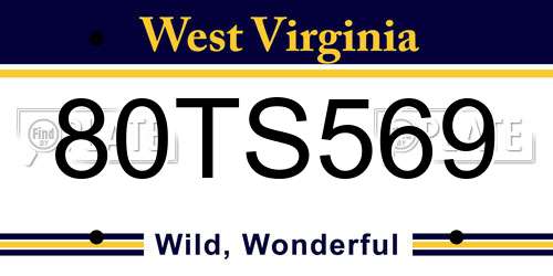 80TS569 West Virginia License Plate