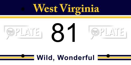 81 West Virginia License Plate