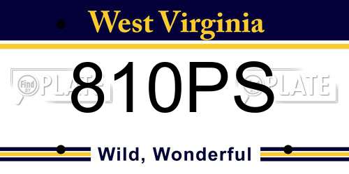 810PS West Virginia License Plate