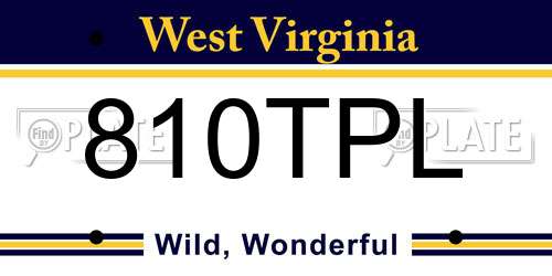 810TPL West Virginia License Plate