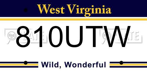 810UTW West Virginia License Plate