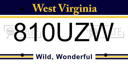 810UZW West Virginia License Plate