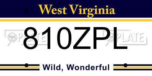 810ZPL West Virginia License Plate