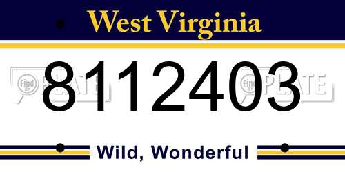 8112403 West Virginia License Plate