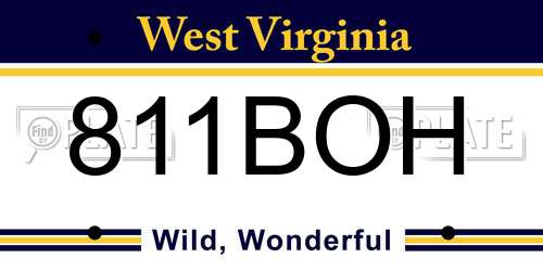 811BOH West Virginia License Plate