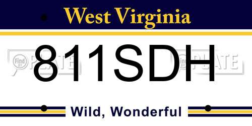 811SDH West Virginia License Plate