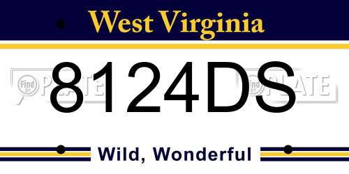 8124DS West Virginia License Plate