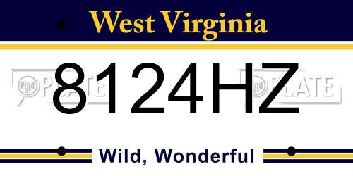 8124HZ West Virginia License Plate