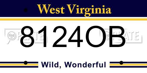 8124OB West Virginia License Plate