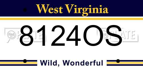 8124OS West Virginia License Plate