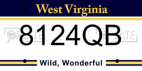8124QB West Virginia License Plate