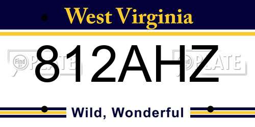 812AHZ West Virginia License Plate