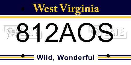 812AOS West Virginia License Plate
