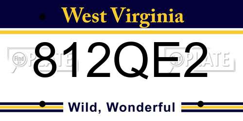 812QE2 West Virginia License Plate