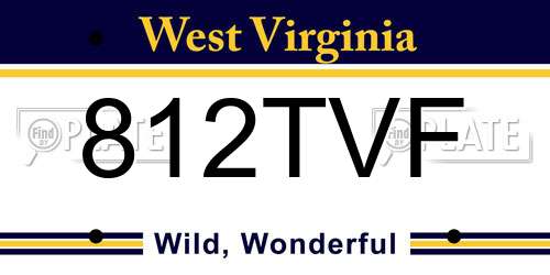 812TVF West Virginia License Plate