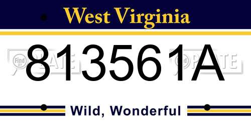 813561A West Virginia License Plate