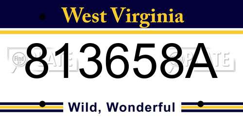 813658A West Virginia License Plate