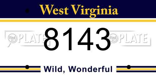 8143 West Virginia License Plate