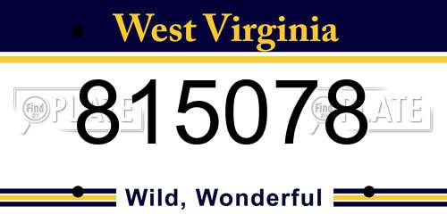 815078 West Virginia License Plate