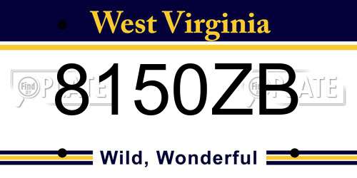 8150ZB West Virginia License Plate
