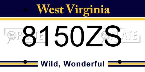 8150ZS West Virginia License Plate