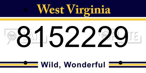 8152229 West Virginia License Plate