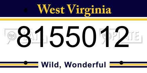 8155012 West Virginia License Plate