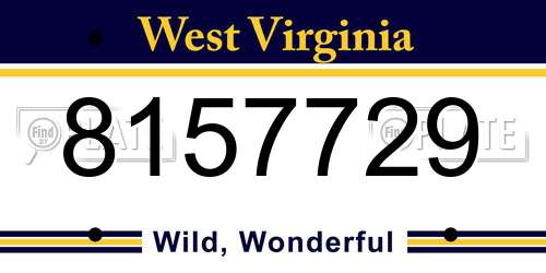 8157729 West Virginia License Plate