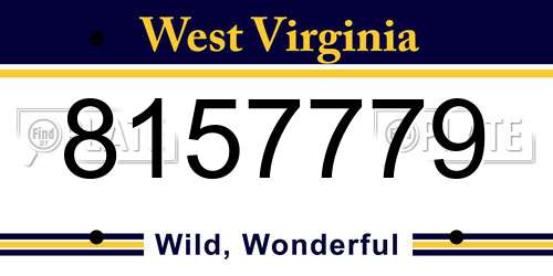 8157779 West Virginia License Plate