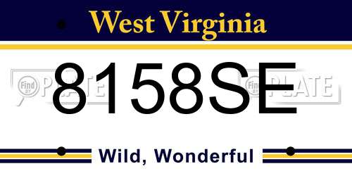 8158SE West Virginia License Plate