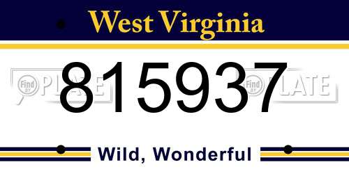 815937 West Virginia License Plate